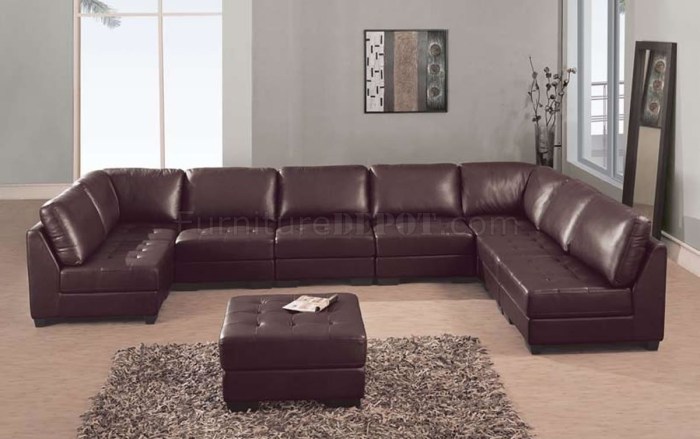 High-end leather sectional furniture